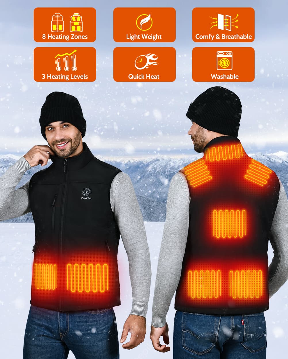 Funpro women's composite heated vest (without battery)